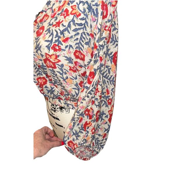 BILLABONG Surplice Safe Bet Blouse Floral Boho Cropped Womens Small Relax Fit - Picture 6 of 13